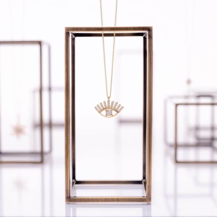 Gold-Halskette-Eye-Zirkonia
