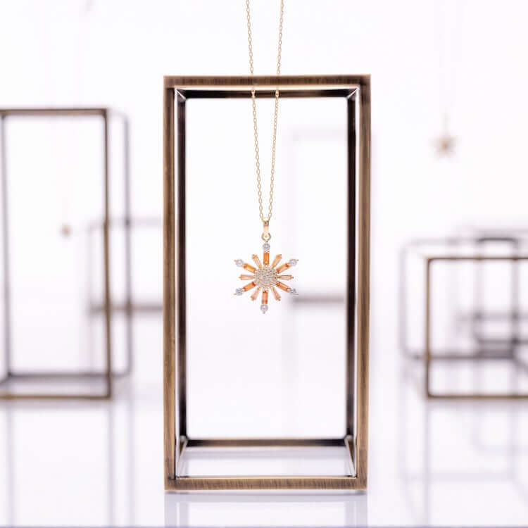 Gold-Halskette-Stern-Zirkonia