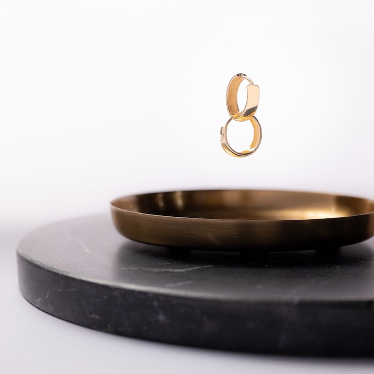 Gold-Ohrringe-schwebend-Schale